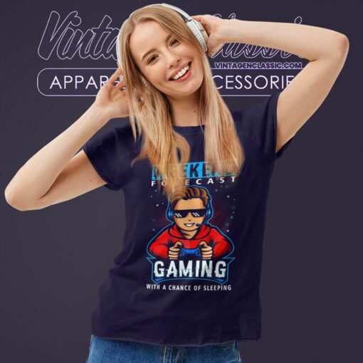 Weekend Forecast Gaming Cool Gamer Teen Boy Video Games Shirt