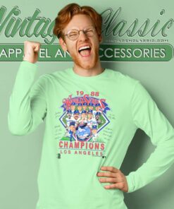 1988 Los Angeles Dodgers World Series Champions Caricature Long Sleeve Tee