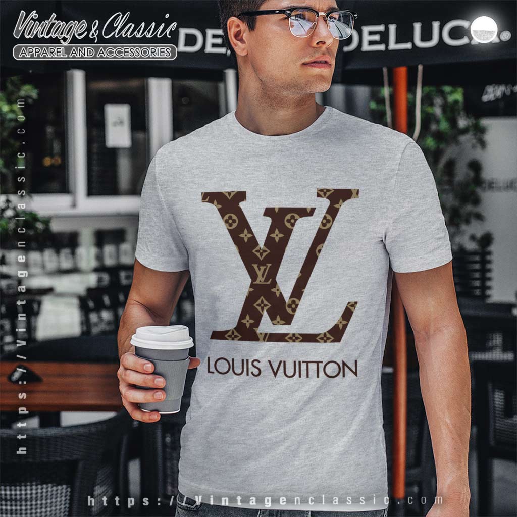 Louis Vuitton LV Brown Pattern Logo Shirt - Vintage & Classic Tee