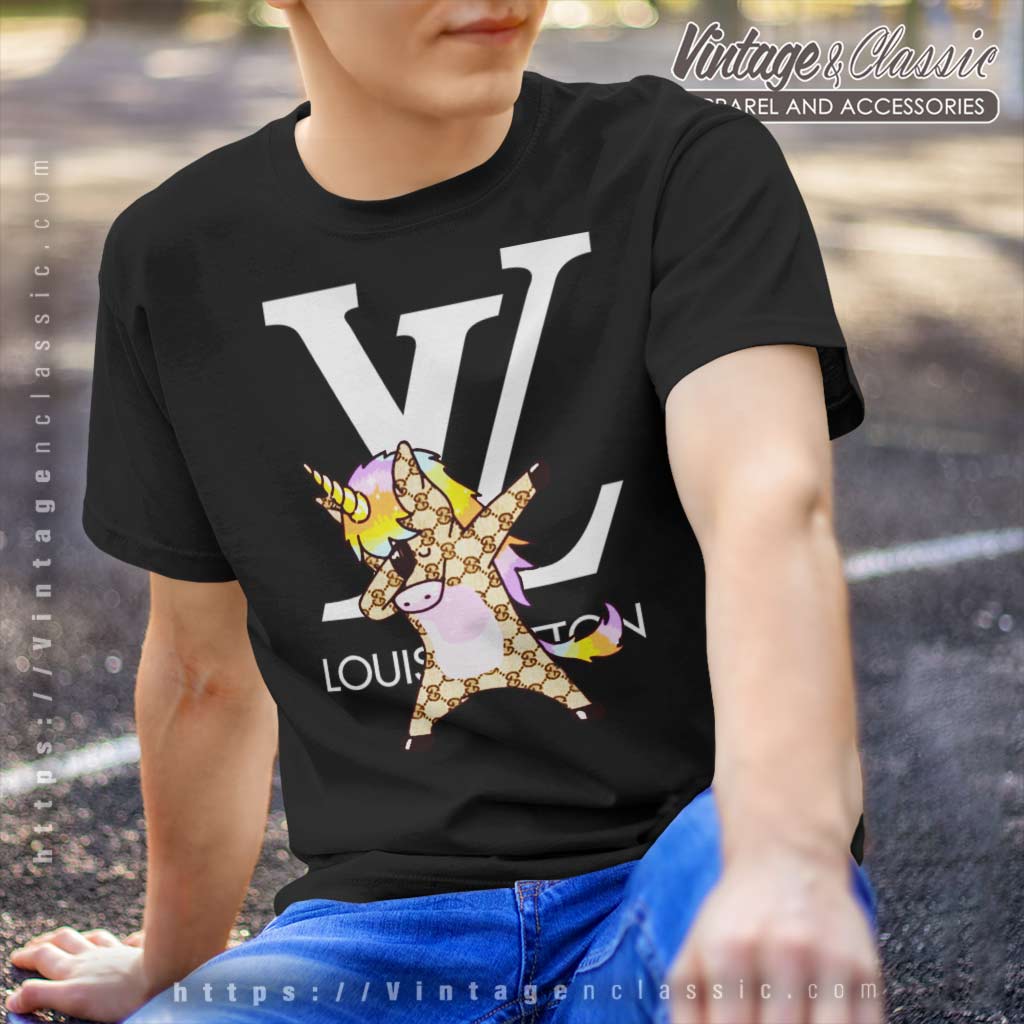 Louis Vuitton LV Unicorn Dabbing Shirt - Vintagenclassic Tee