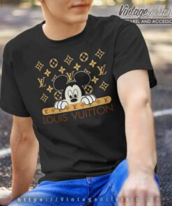 Louis Vuitton With Mickey Mouse Face T Shirt