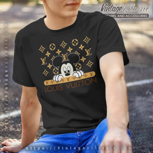 Louis Vuitton With Mickey Mouse Face Shirt