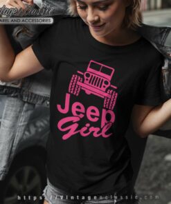 Pink Jeep Girl Women TShirt