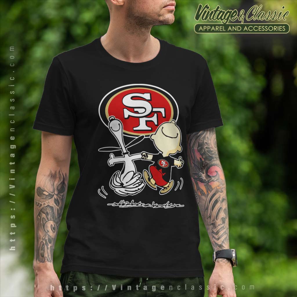 San Francisco 49ers Football Woodstock And Snoopy T-Shirt - T