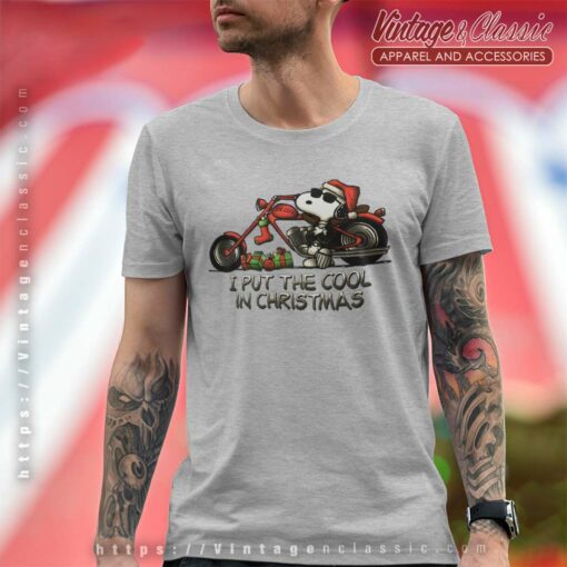 Snoopy I Put The Cool In Christmas Motorcycle Shirt