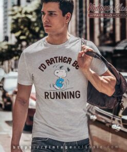Snoopy Id Rather Be Running T Shirt