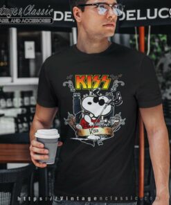 Snoopy Play Guitar Kiss Rock T Shirt