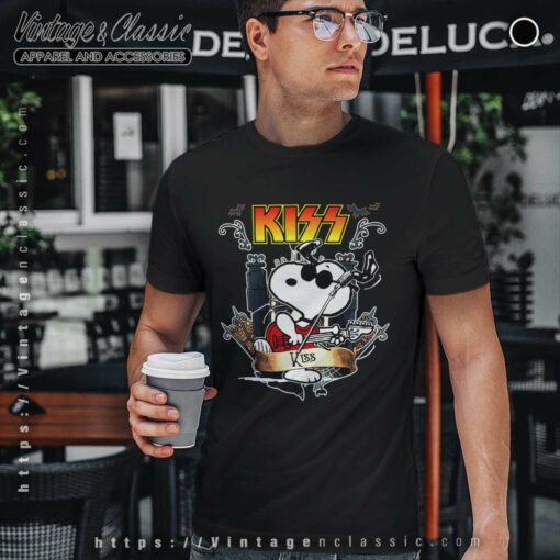 Snoopy Play Guitar Kiss Rock Shirt
