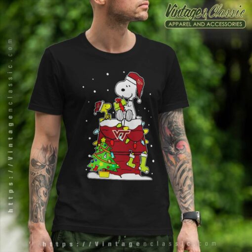 Snoopy Woodstock Virginia Tech Hokies Ugly Christmas Shirt