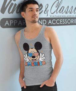 4th Of July Mickey American Freedom Tank Top Racerback