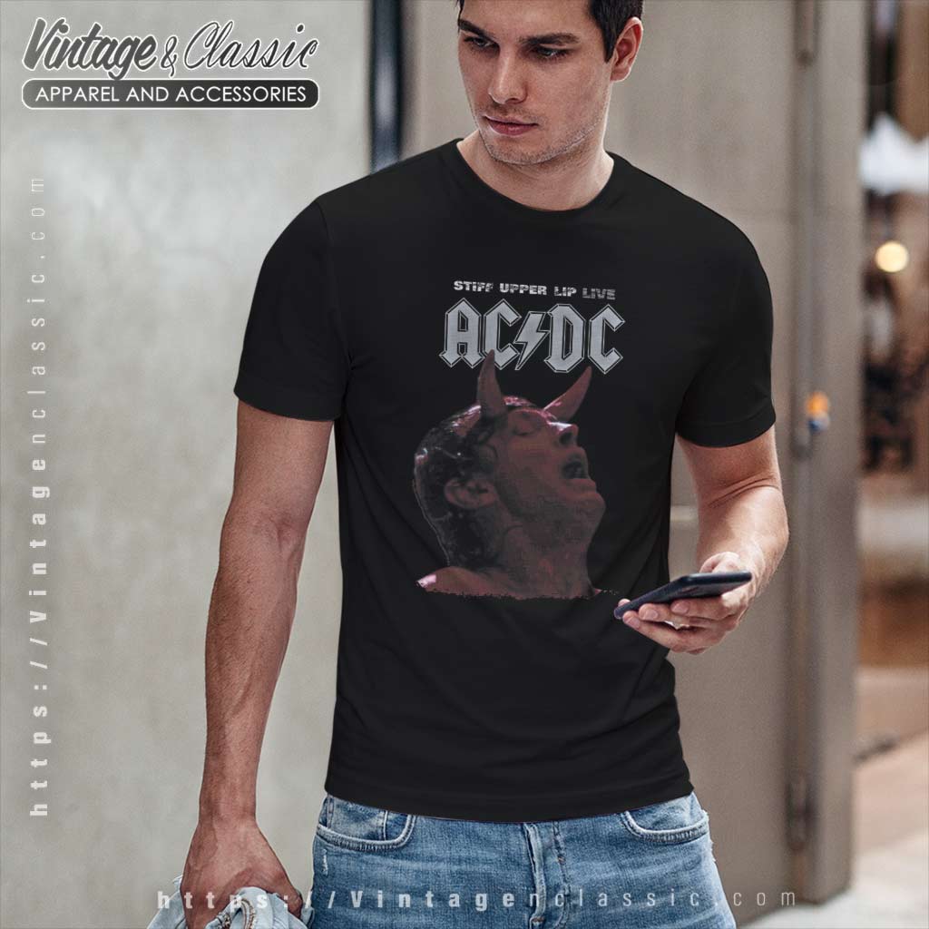 Acdc Shirt Album Stiff Upper Lip - Vintagenclassic Tee