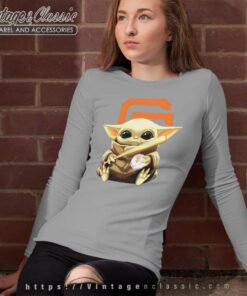 Baby Yoda hug San Fran Giants Star Wars Mandalorian t-shirt by To