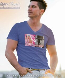 Barbie And Oppenheimer Compete For Box Office Glory V Neck TShirt