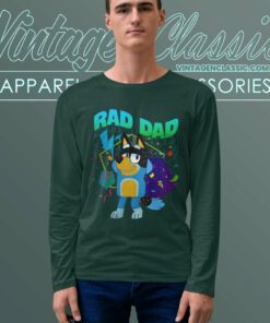 Bluey Dancing Rad Dad Gift For Fathers Day Longsleeves
