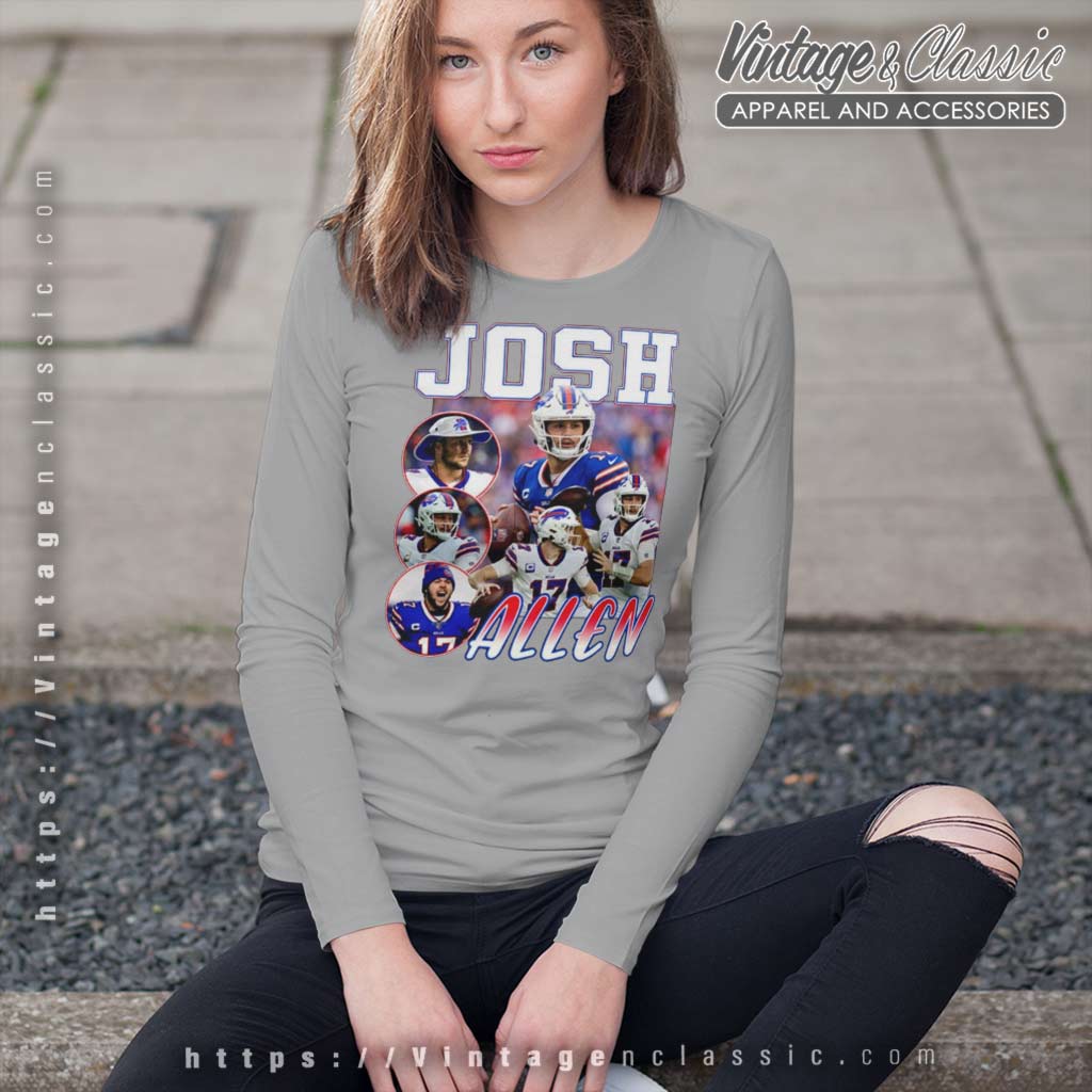 Womens Ladies Buffalo Bills JOSH ALLEN Long Sleeve Scoop Neck Football  Jersey SHIRT