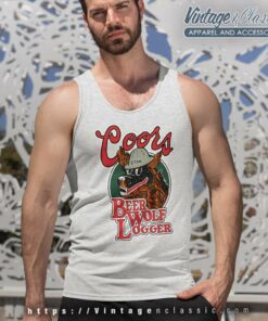 Coors Beer Wolf Logger Tank Top Racerback