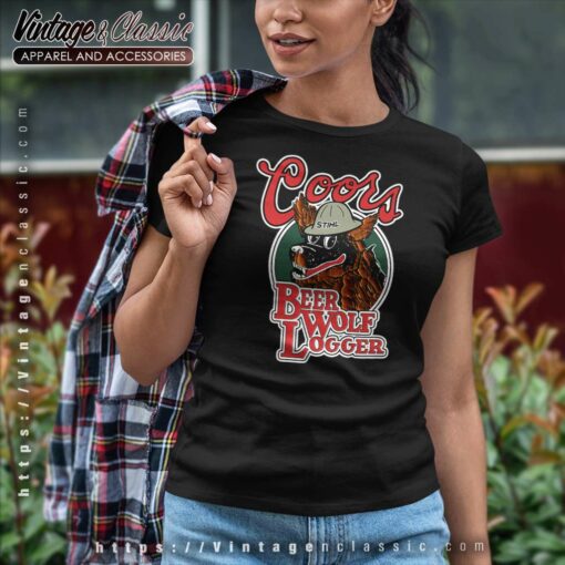Coors Beer Wolf Logger Shirt
