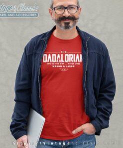 Custom Dadalorian With Kid Names Fathers Day Longsleeves