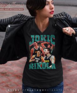 Denver Nuggets Nikola Jokić Vintage V Neck TShirt