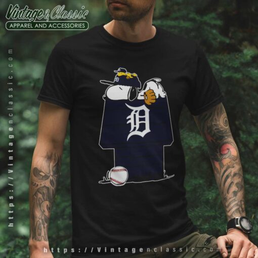 Detroit Tigers Snoopy And Woodstock Resting Together MLB Shirt