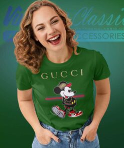 Gucci Stripe Stylish Mickey Mouse Women TShirt