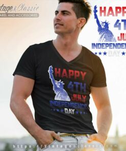 Statue of Liberty 4th of July Independence Day V Neck TShirt