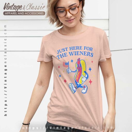 Im Just Here For The Wieners Funny Fourth Of July Shirt