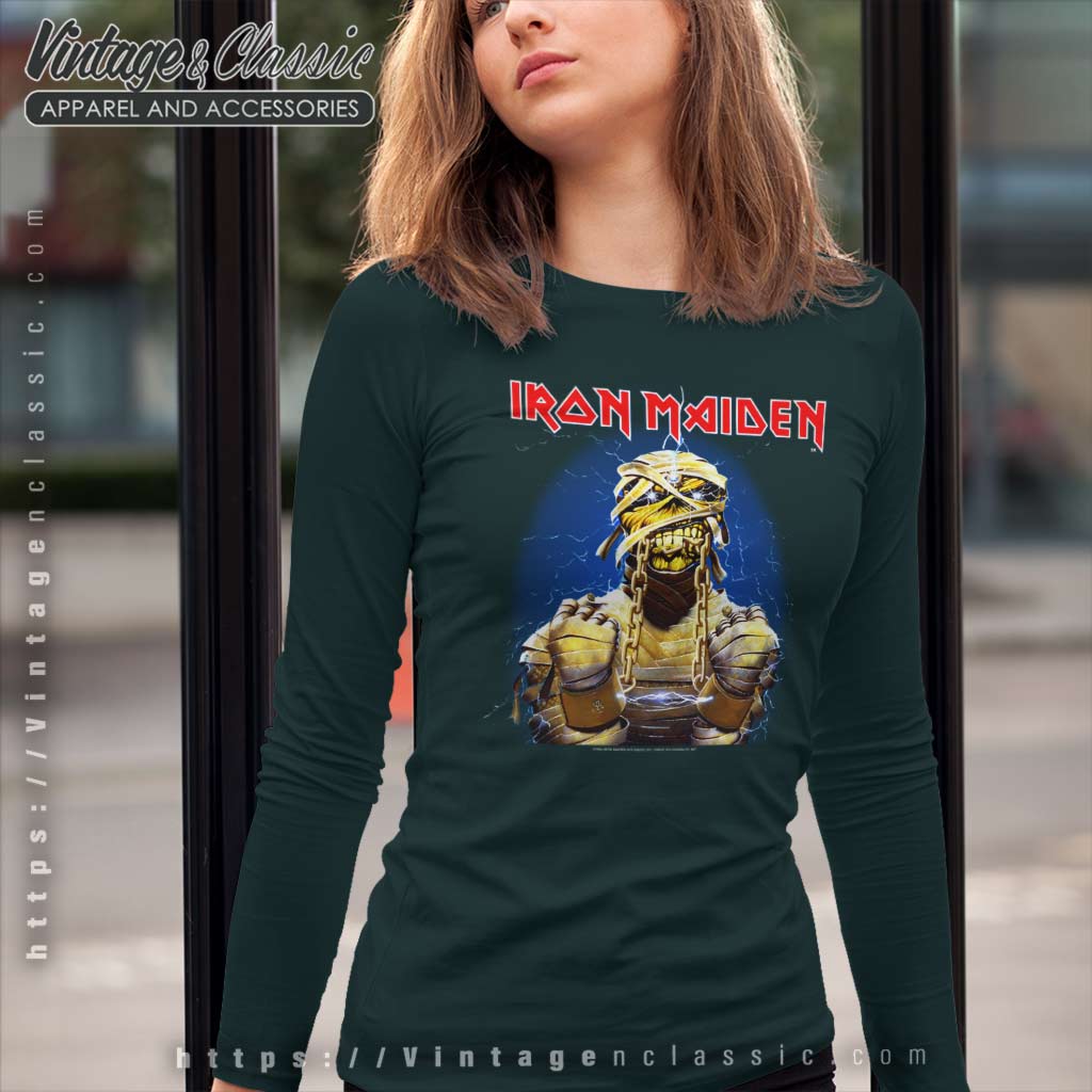 Iron Maiden Powerslave Mummy Shirt - Vintagenclassic Tee