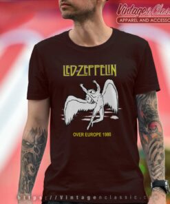 Led Zeppelin Over Europe 1980 T Shirt 1