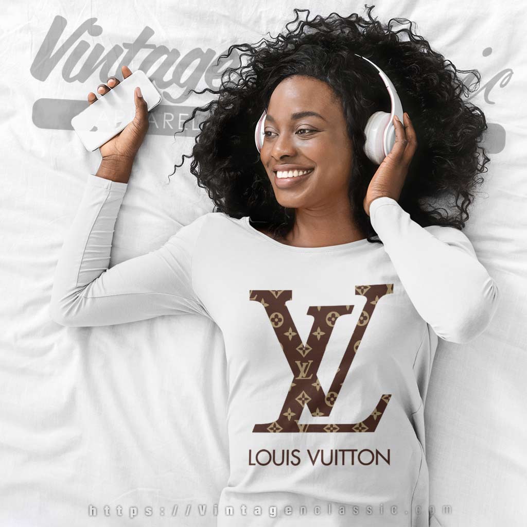 Louis Vuitton LV Brown Pattern Logo Shirt - Vintage & Classic Tee