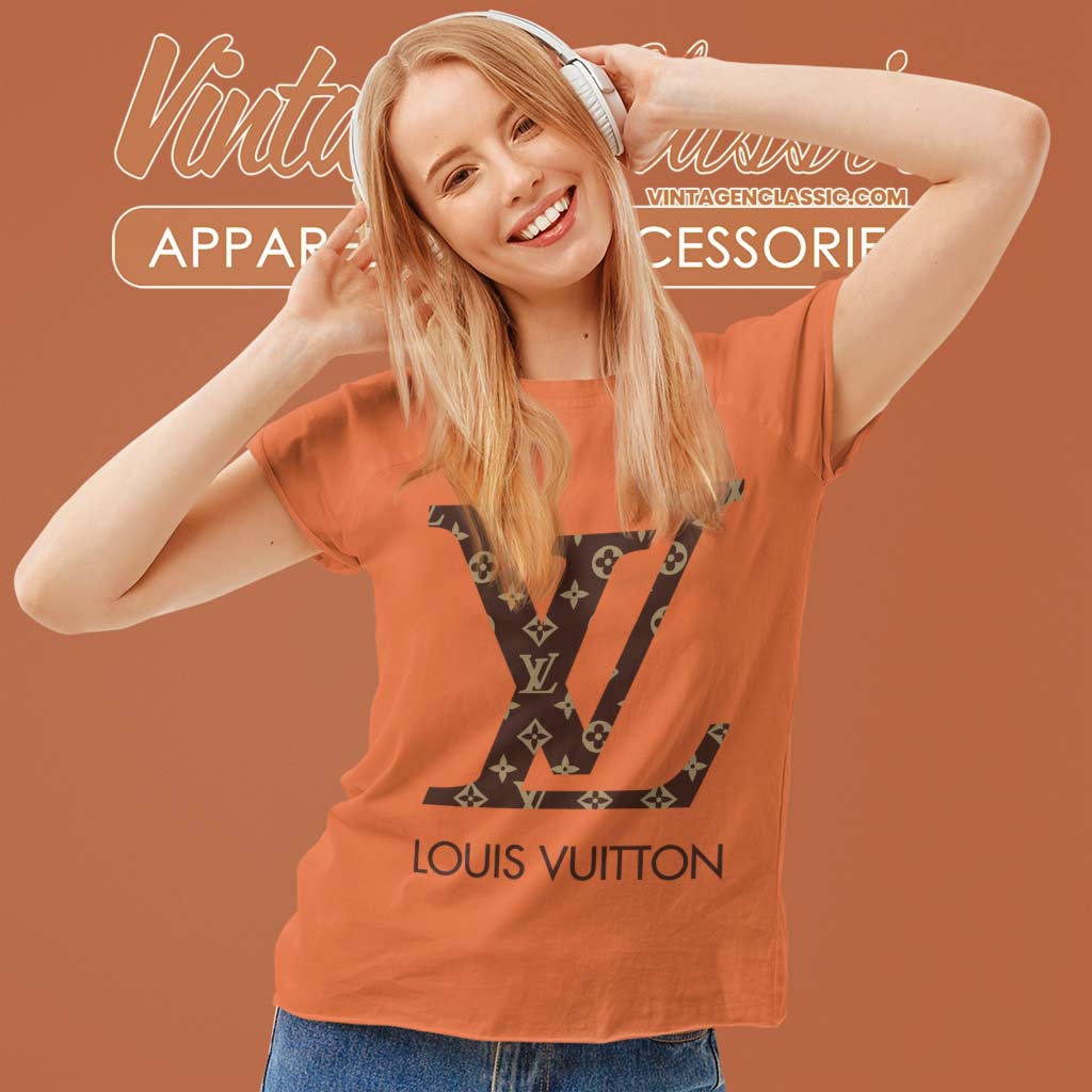 Louis Vuitton LV Brown Pattern Logo Shirt - High-Quality Printed Brand