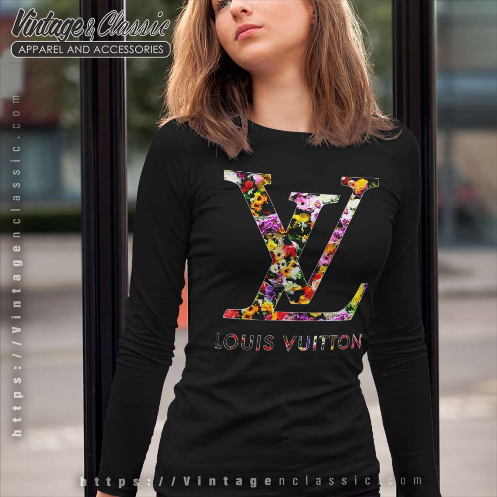 Louis Vuitton Logo Flower Pattern Shirt - Vintagenclassic Tee