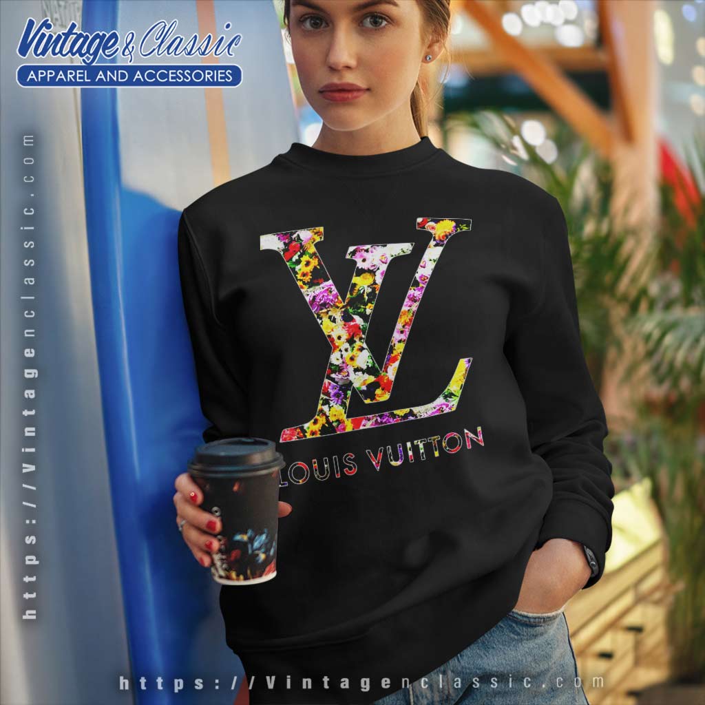 LOUIS VUITTON LV Floral Print Crew Neck Long Sleeve Sweater For