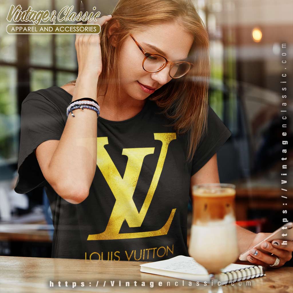 Louis Vuitton Gold Logo Luxury Shirt - Vintagenclassic Tee