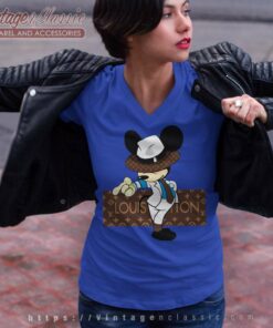 Louis Vuitton Mickey Mouse Fashion V Neck TShirt