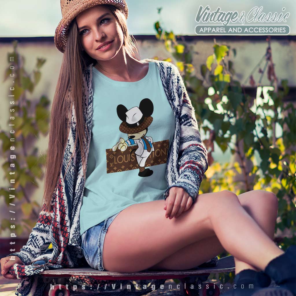 Mickey Mouse Louis Vuitton Tshirt, Women and Men Fashion Louis Vuitton Shirt, LV Tee, Women Tee, LV Luxury Tshirt Hoodie White M | CustomTeaShirt