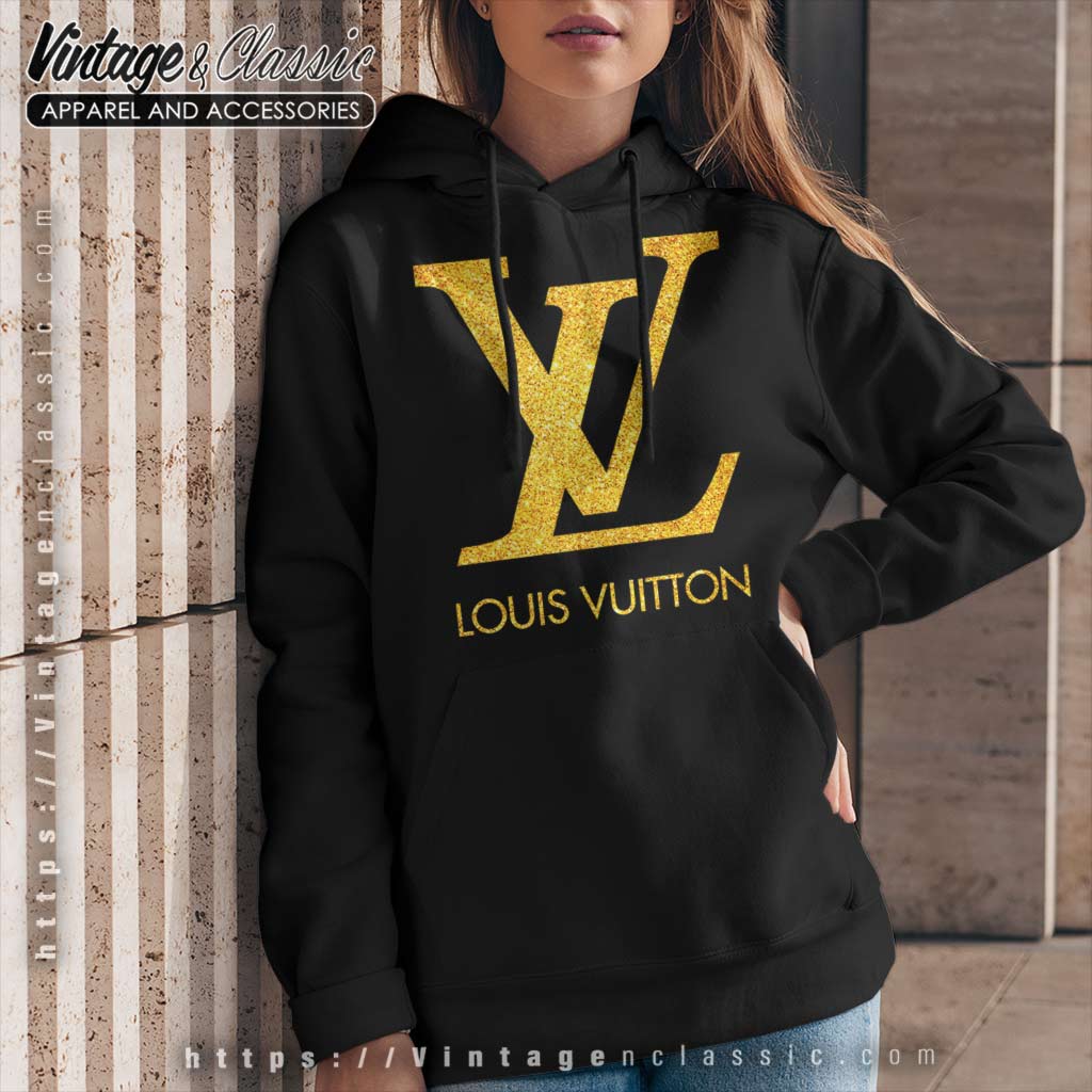 Louis Vuitton Golden Unisex Zipper Hoodie For Men Women Luxury Brand