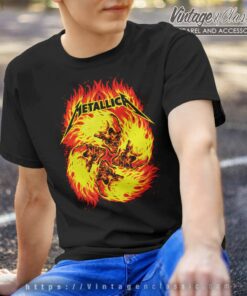 Metallica Flame Skulls T Shirt