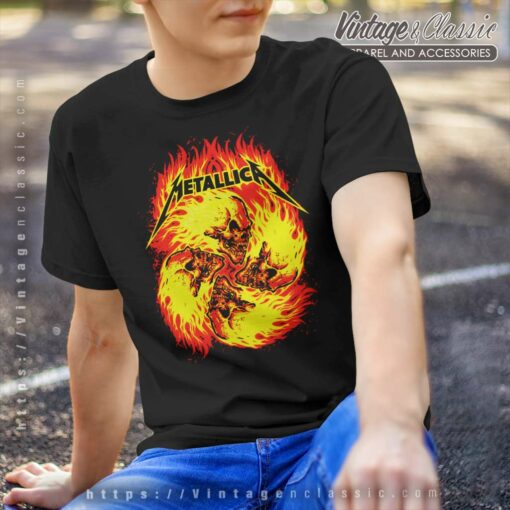 Metallica Flame Skulls Shirt