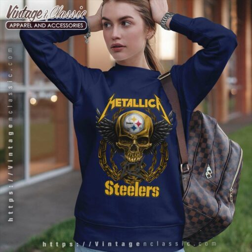 Metallica Shirt Skull Pittsburgh Steelers