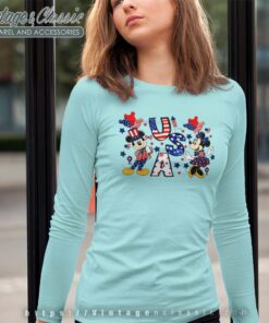 Mickey Minnie Party In The Usa 4th Of July Long Sleeve Tee