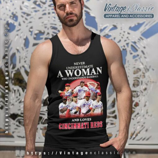 Never Underestimate A Woman Who Understands And Loves Cincinnati Reds Shirt