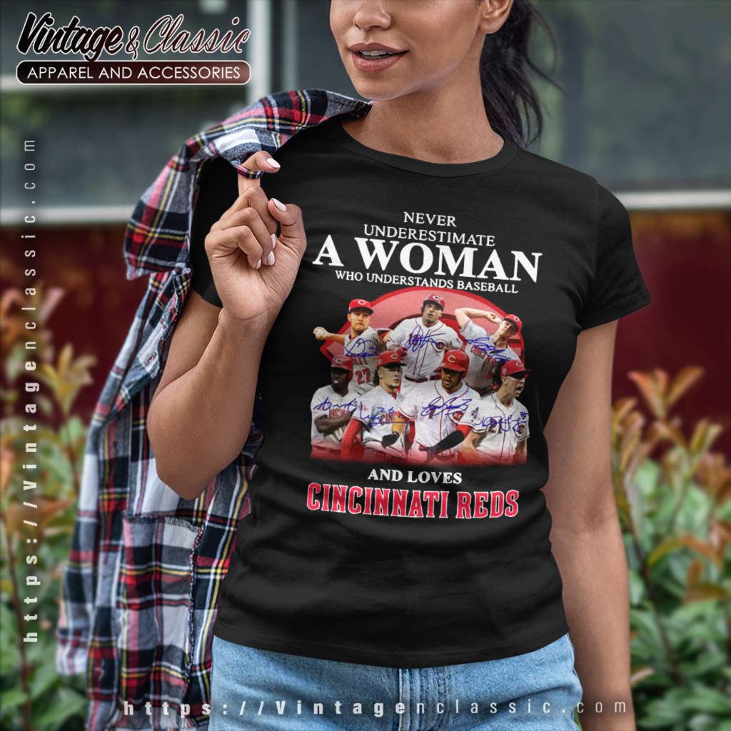 Never Underestimate A Woman Who Understands And Loves Cincinnati Reds Shirt  - High-Quality Printed Brand