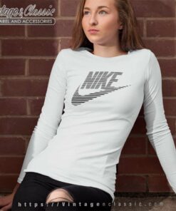 Nike Swoosh Speed Lines Logo Long Sleeve Tee