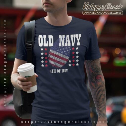 Old Navy 4th Of July Fingerprint Shirt