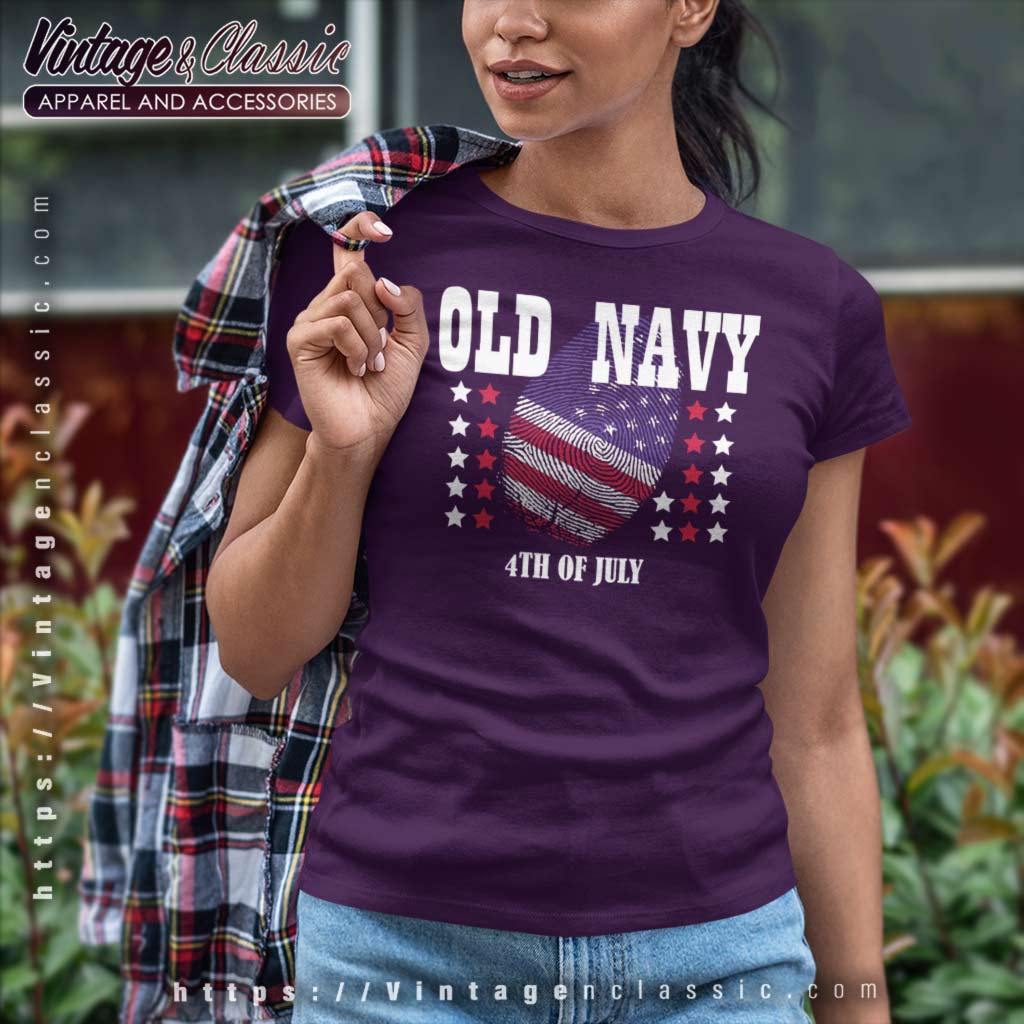 Old Navy 4th Of July Fingerprint Shirt - High-Quality Printed Brand