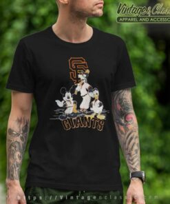 San Francisco Giants Mickey Mouse Donald Duck Goofy T Shirt