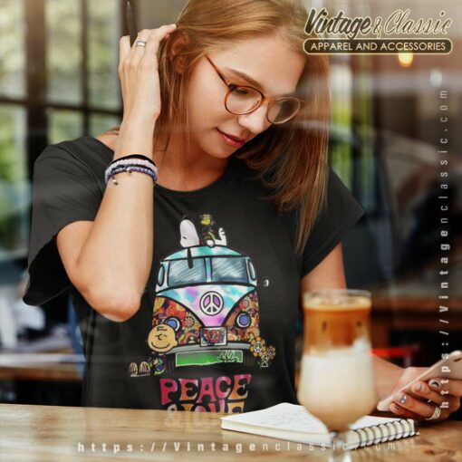 Snoopy Car Peace And Love Hippie Shirt