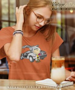 Snoopy Charlie Brown Back To The Future Women TShirt