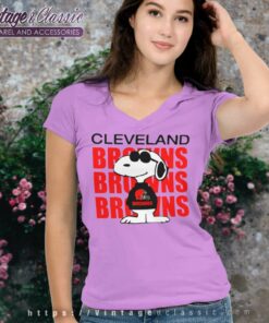 Snoopy Cleveland Browns Browns Repeat V Neck TShirt